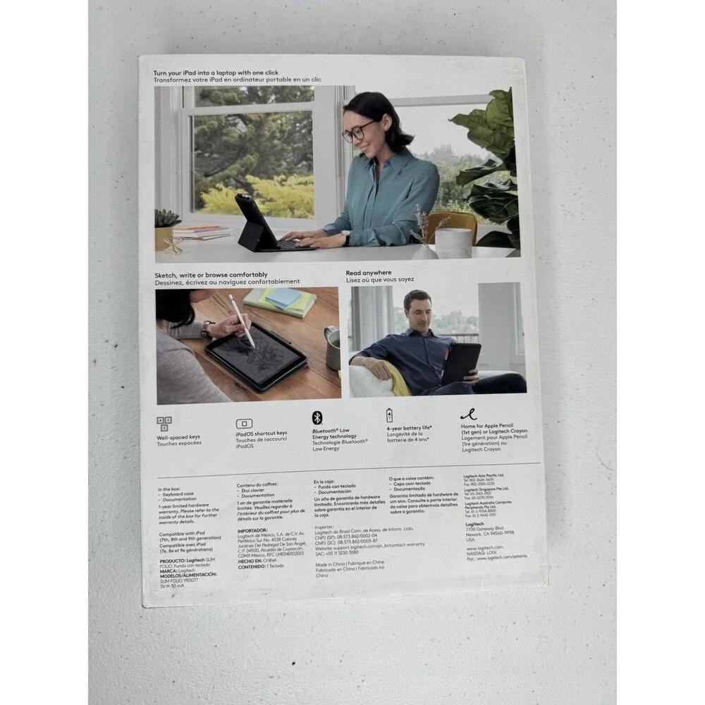 iPad case - Logitech ‎ Slim Case - Black  - 7th, 8th and 9th generation